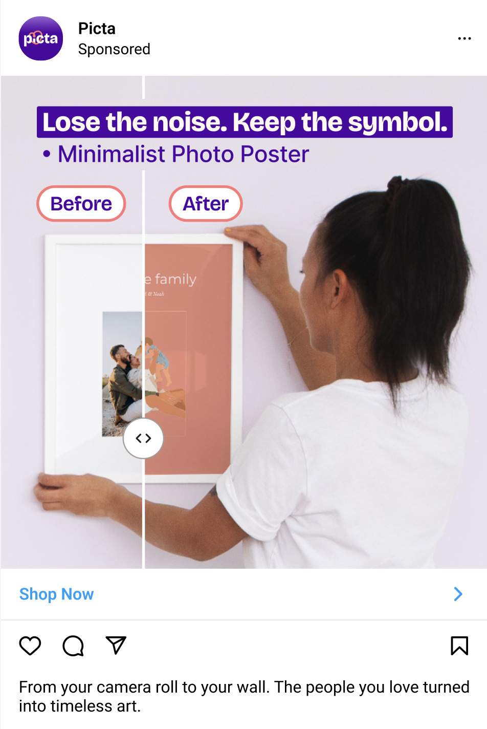 The Picta ad shown to participants